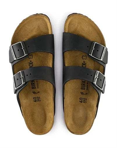 Birkenstock - Arizona Oiled Leather Sandal - Black